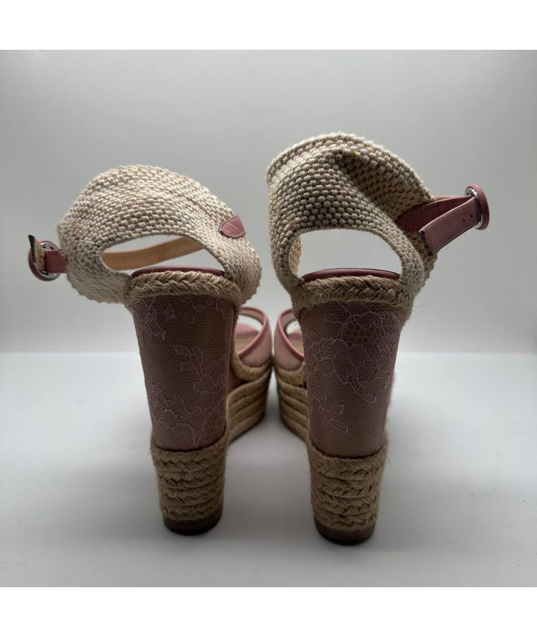 VALENTINO Розовые текстильные туфли, фото 3