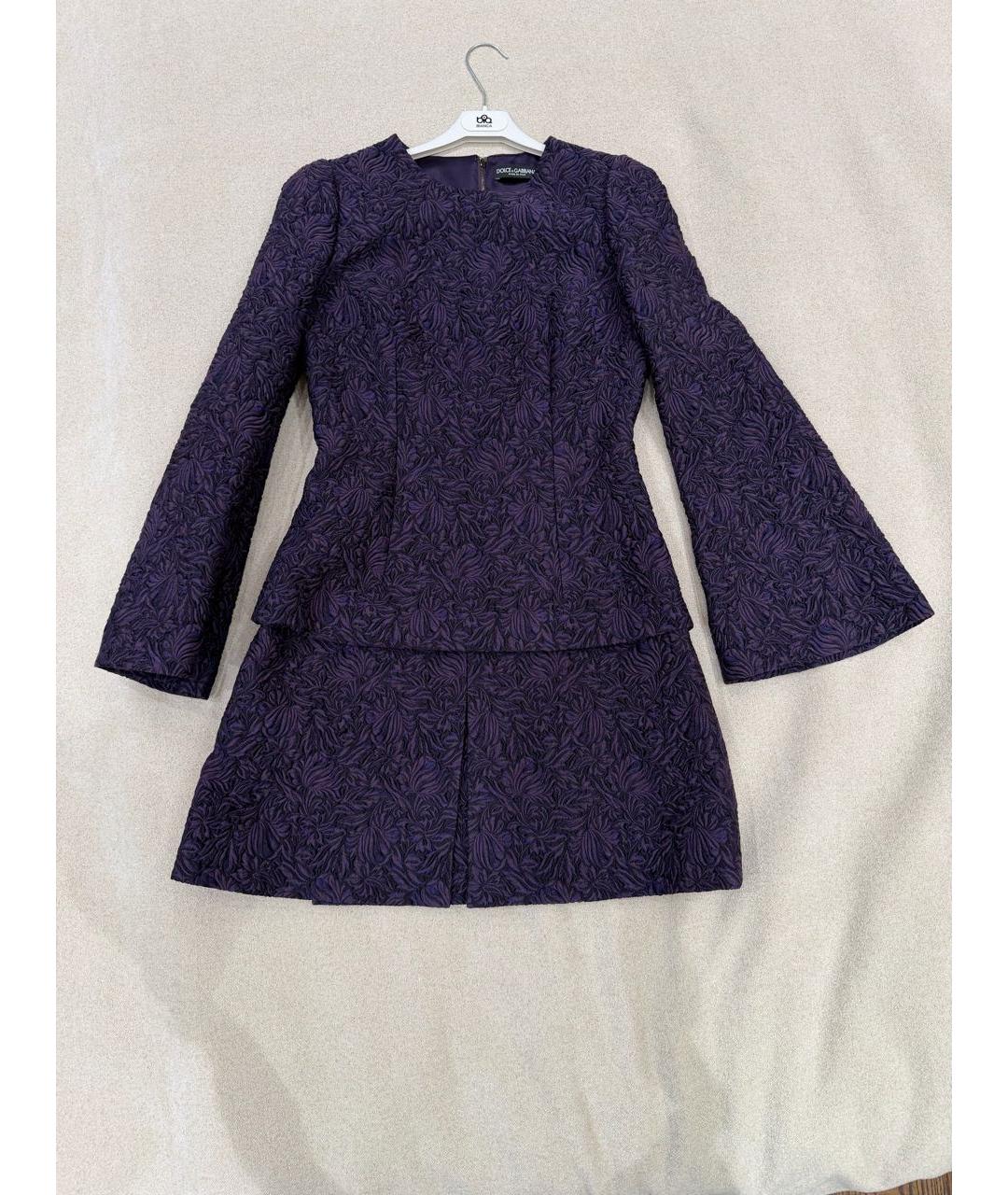 DOLCE&GABBANA Фиолетовое шелковое коктейльное платье, фото 9