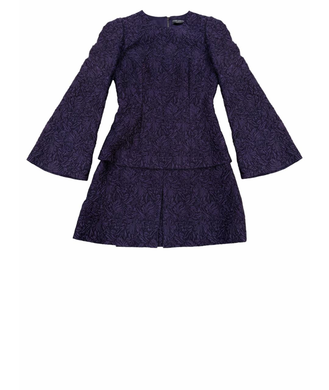 DOLCE&GABBANA Фиолетовое шелковое коктейльное платье, фото 1