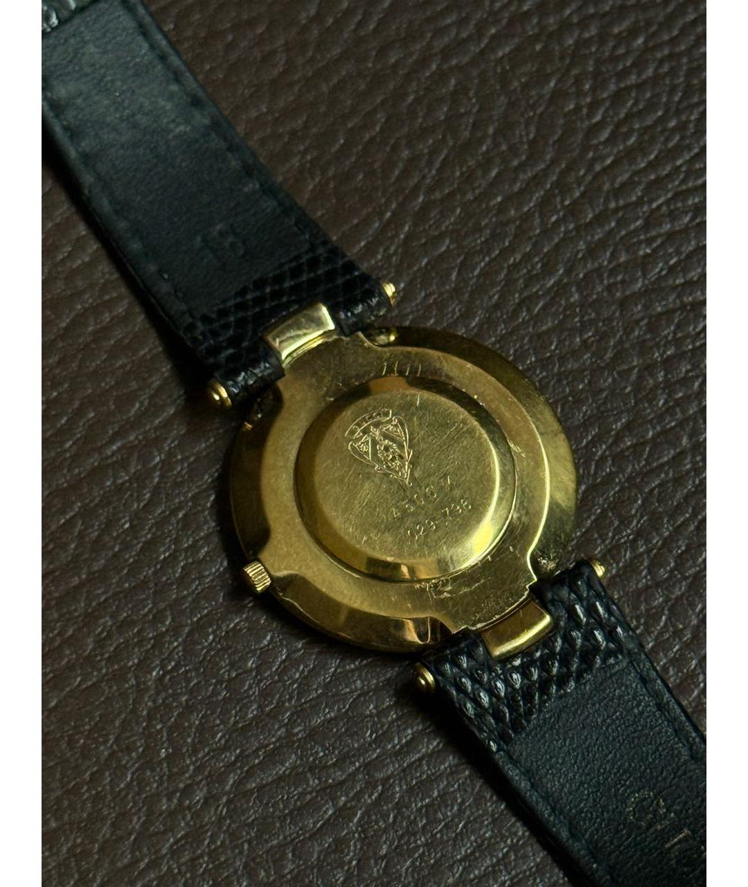 GUCCI Черные позолоченные часы, фото 5