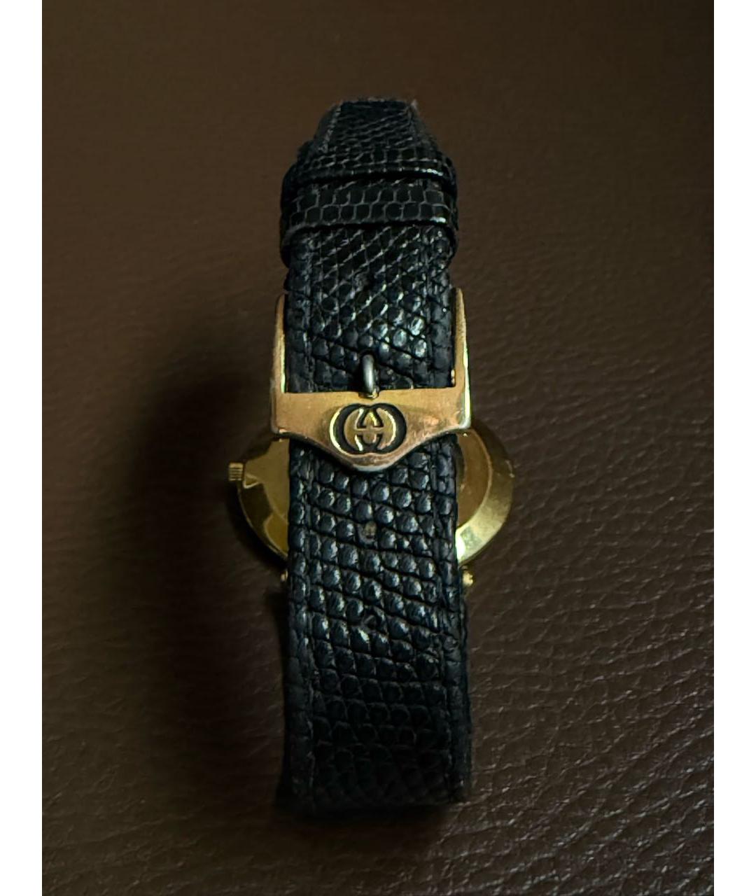 GUCCI Черные позолоченные часы, фото 6