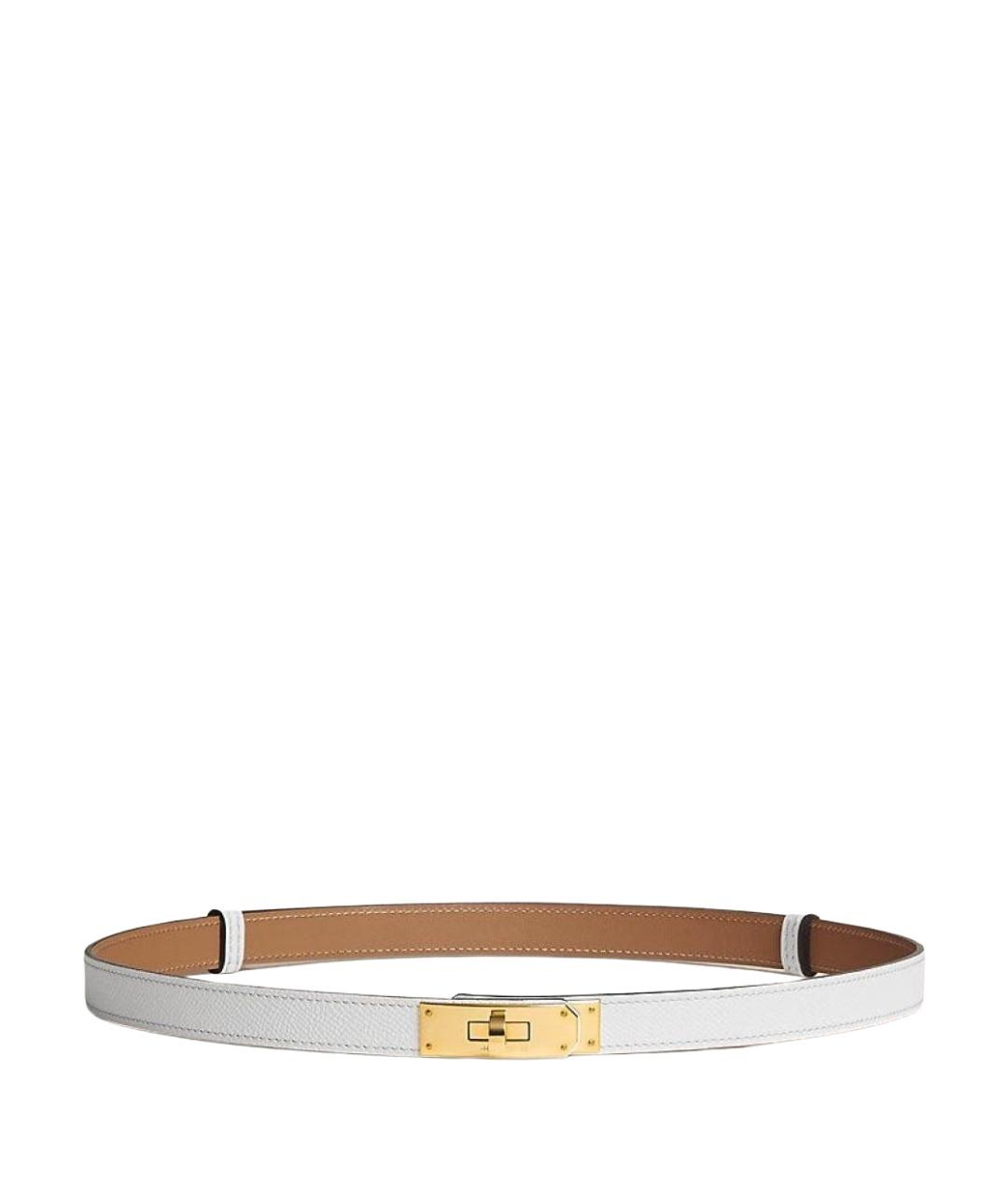 HERMES Белый кожаный ремень, фото 1