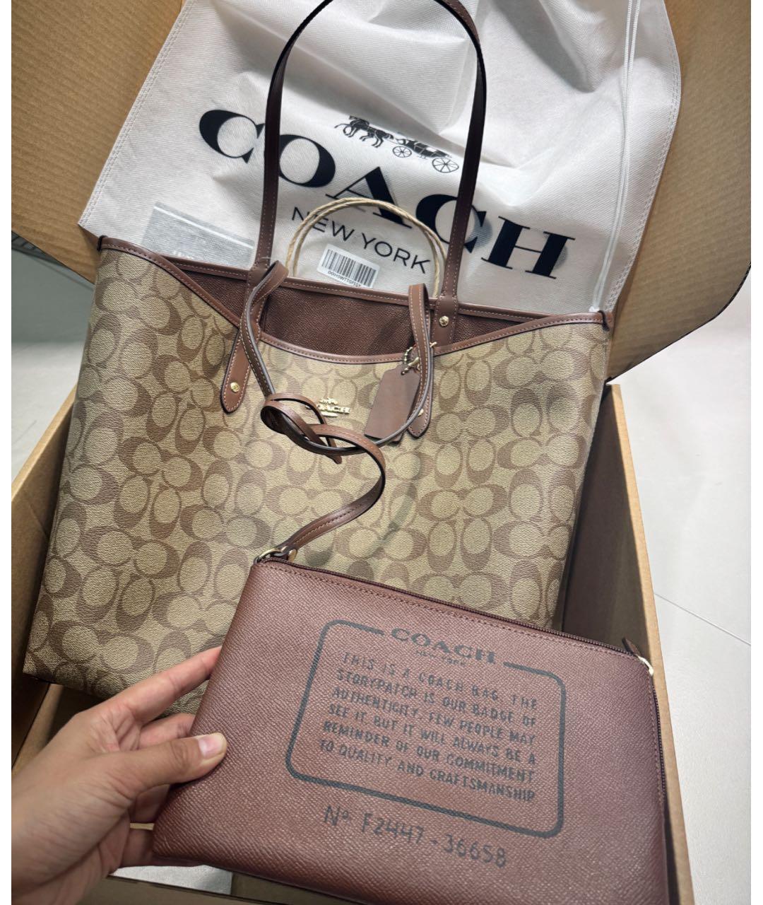 COACH Коричневая сумка тоут, фото 4