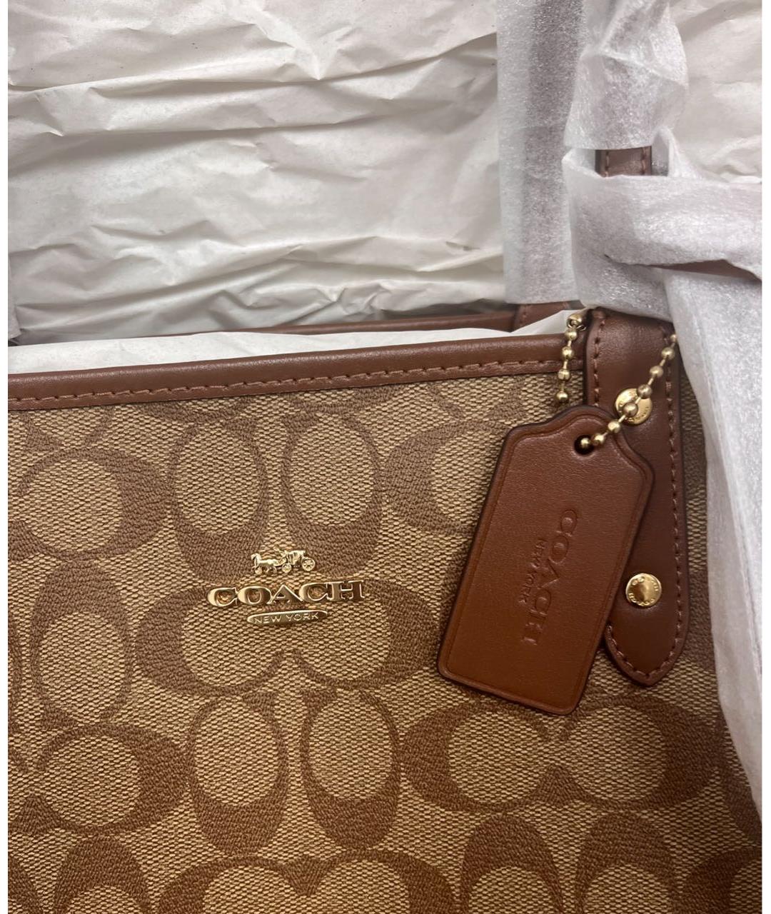 COACH Коричневая сумка тоут, фото 6