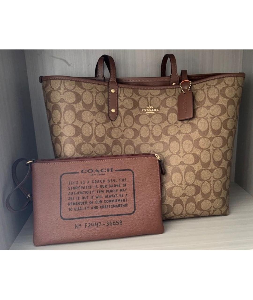 COACH Коричневая сумка тоут, фото 7