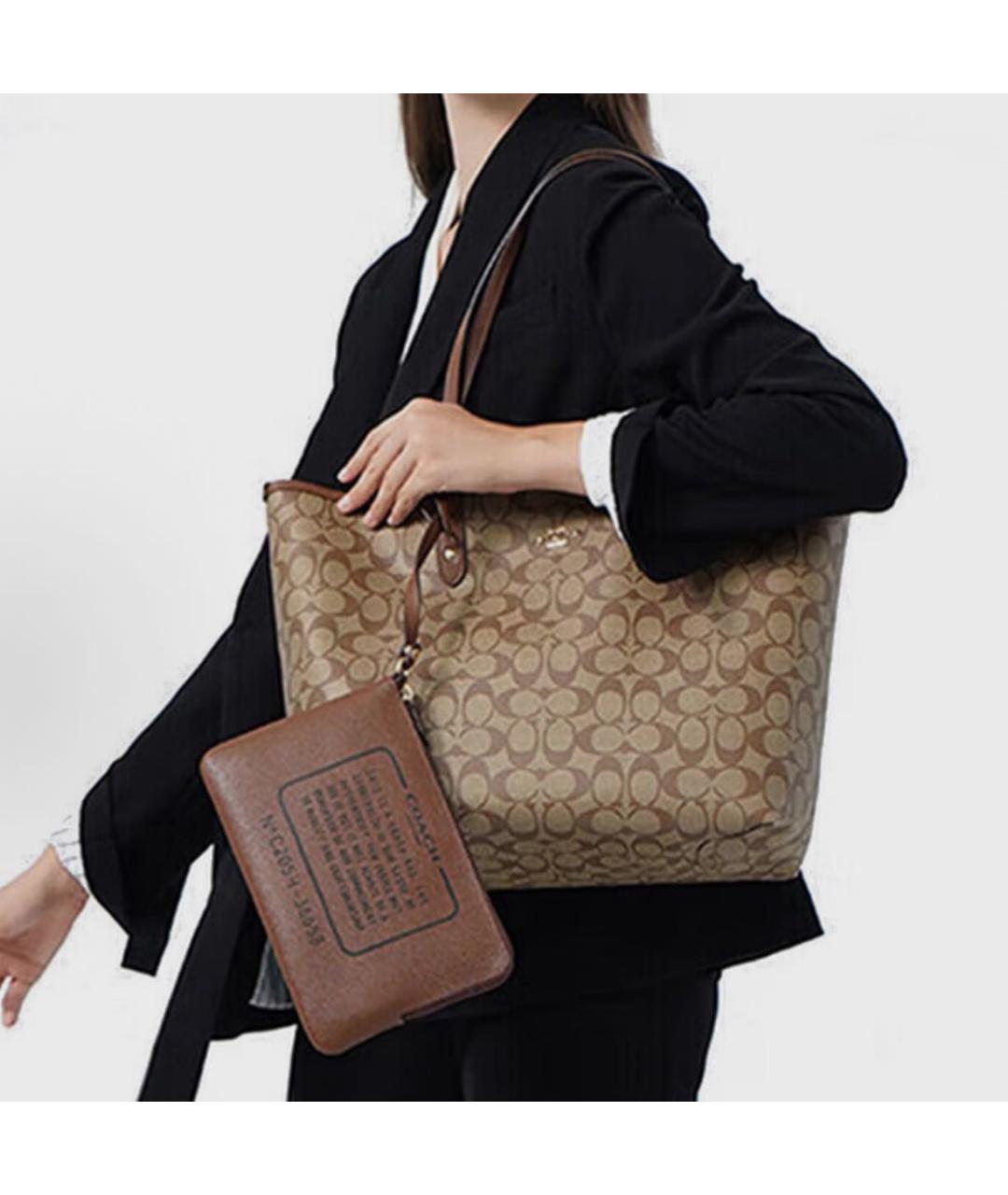 COACH Коричневая сумка тоут, фото 3