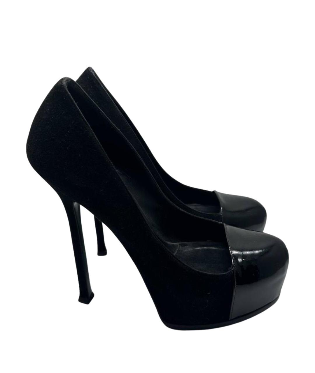 SAINT LAURENT Черные замшевые туфли, фото 1