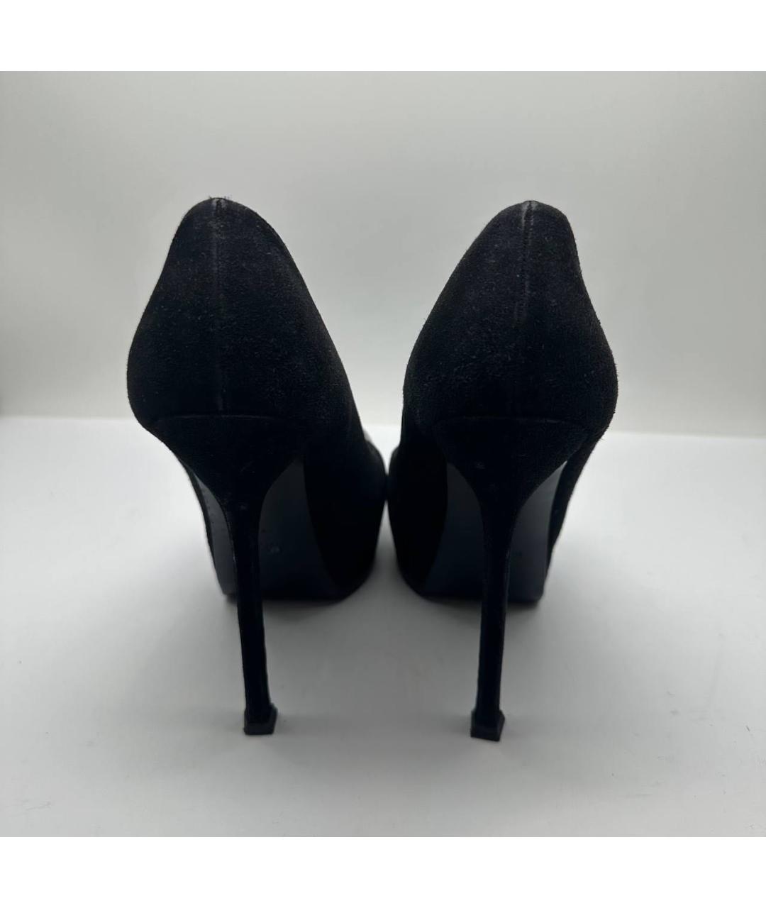 SAINT LAURENT Черные замшевые туфли, фото 3