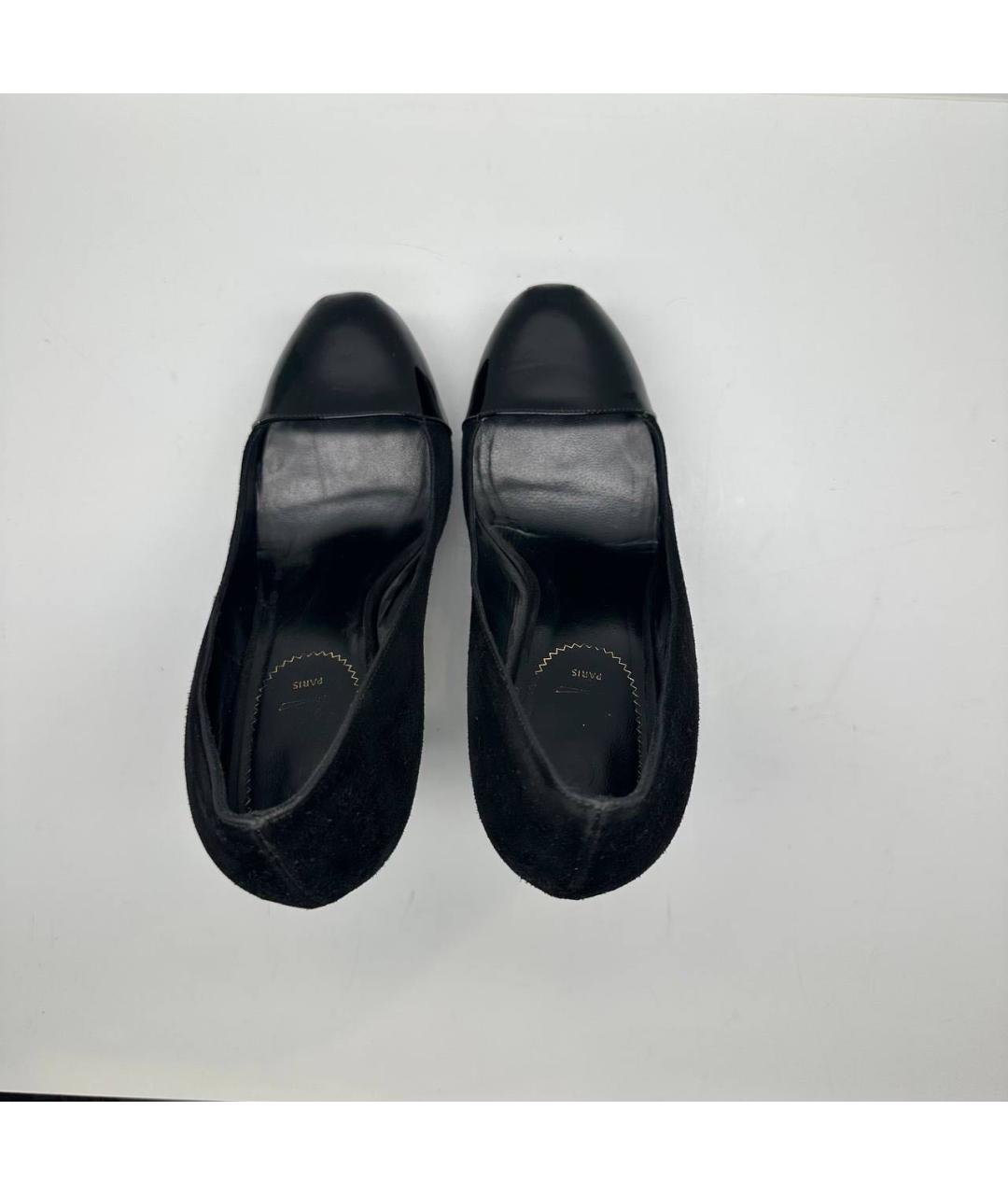 SAINT LAURENT Черные замшевые туфли, фото 2