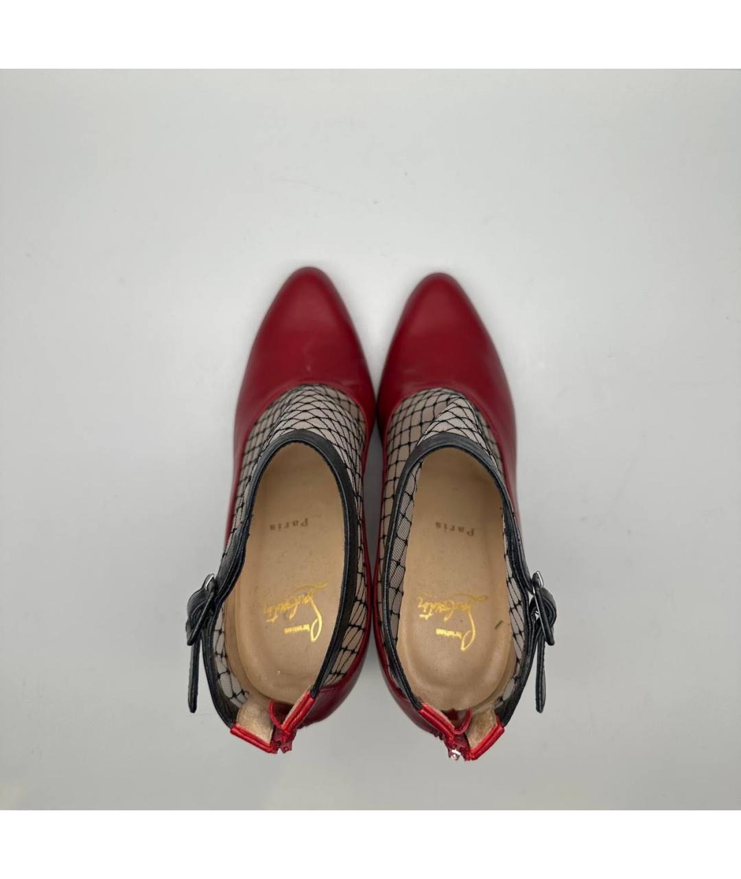 CHRISTIAN LOUBOUTIN Красные ботильоны из лакированной кожи, фото 3
