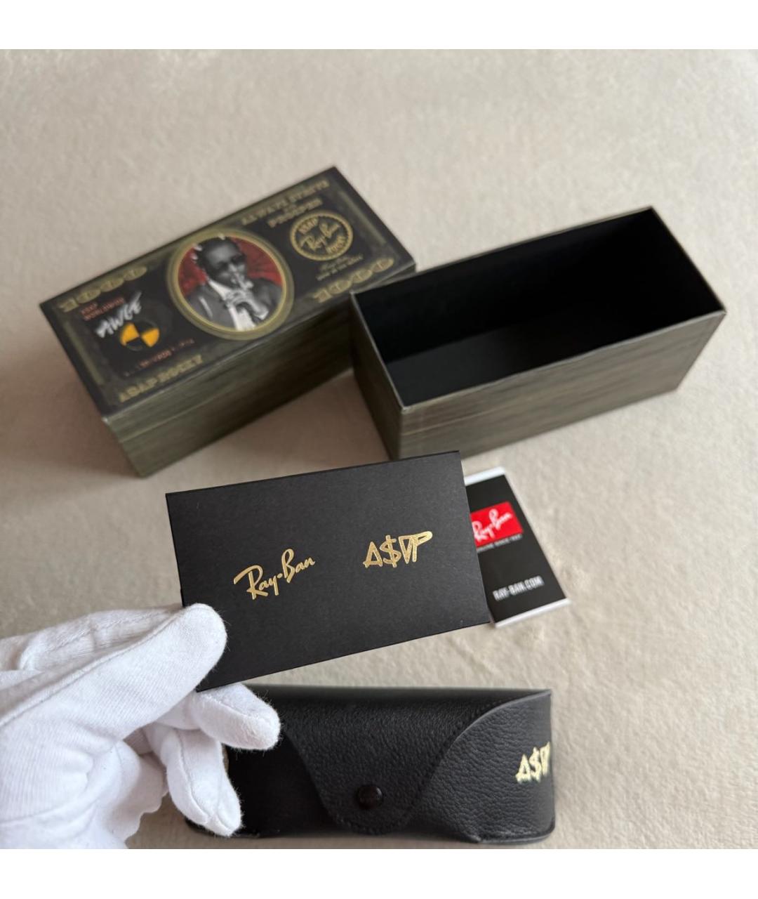 RAY BAN Черные пластиковые солнцезащитные очки, фото 6