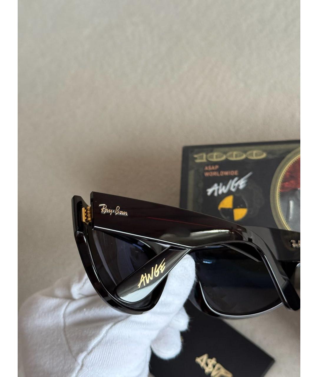 RAY BAN Черные пластиковые солнцезащитные очки, фото 3