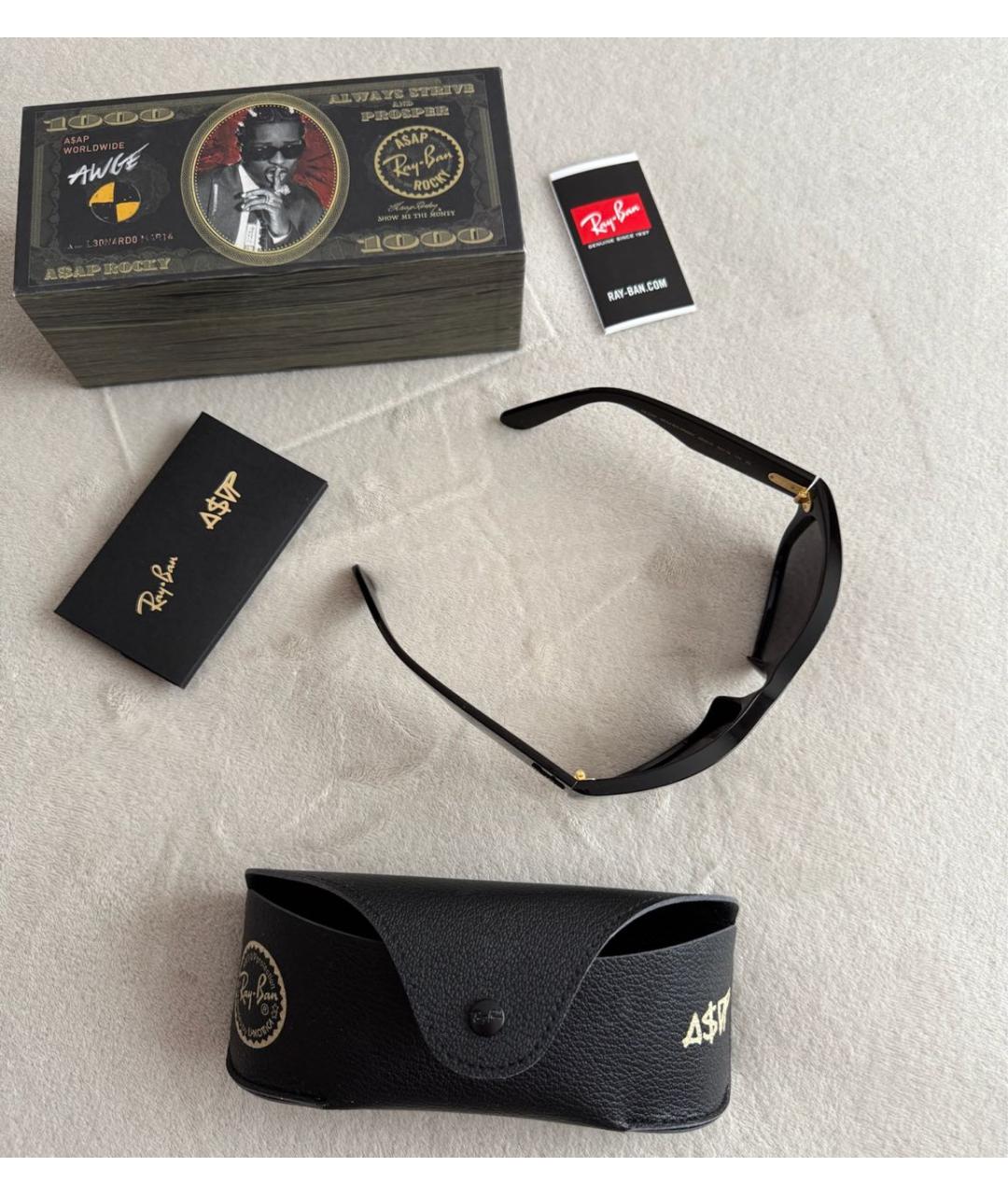 RAY BAN Черные пластиковые солнцезащитные очки, фото 5