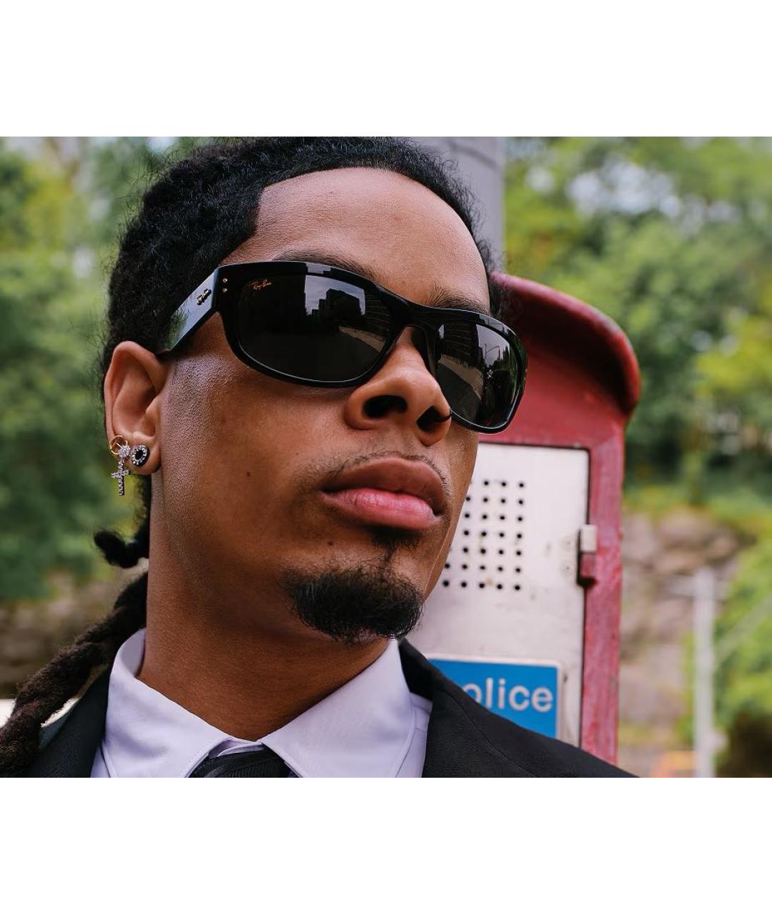 RAY BAN Черные пластиковые солнцезащитные очки, фото 8