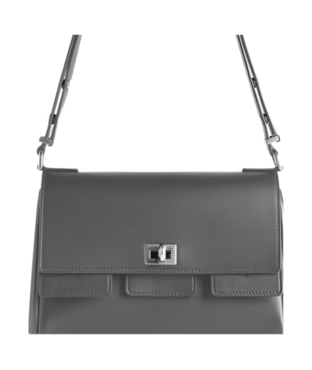 BALENCIAGA Серая кожаная сумка через плечо, фото 3