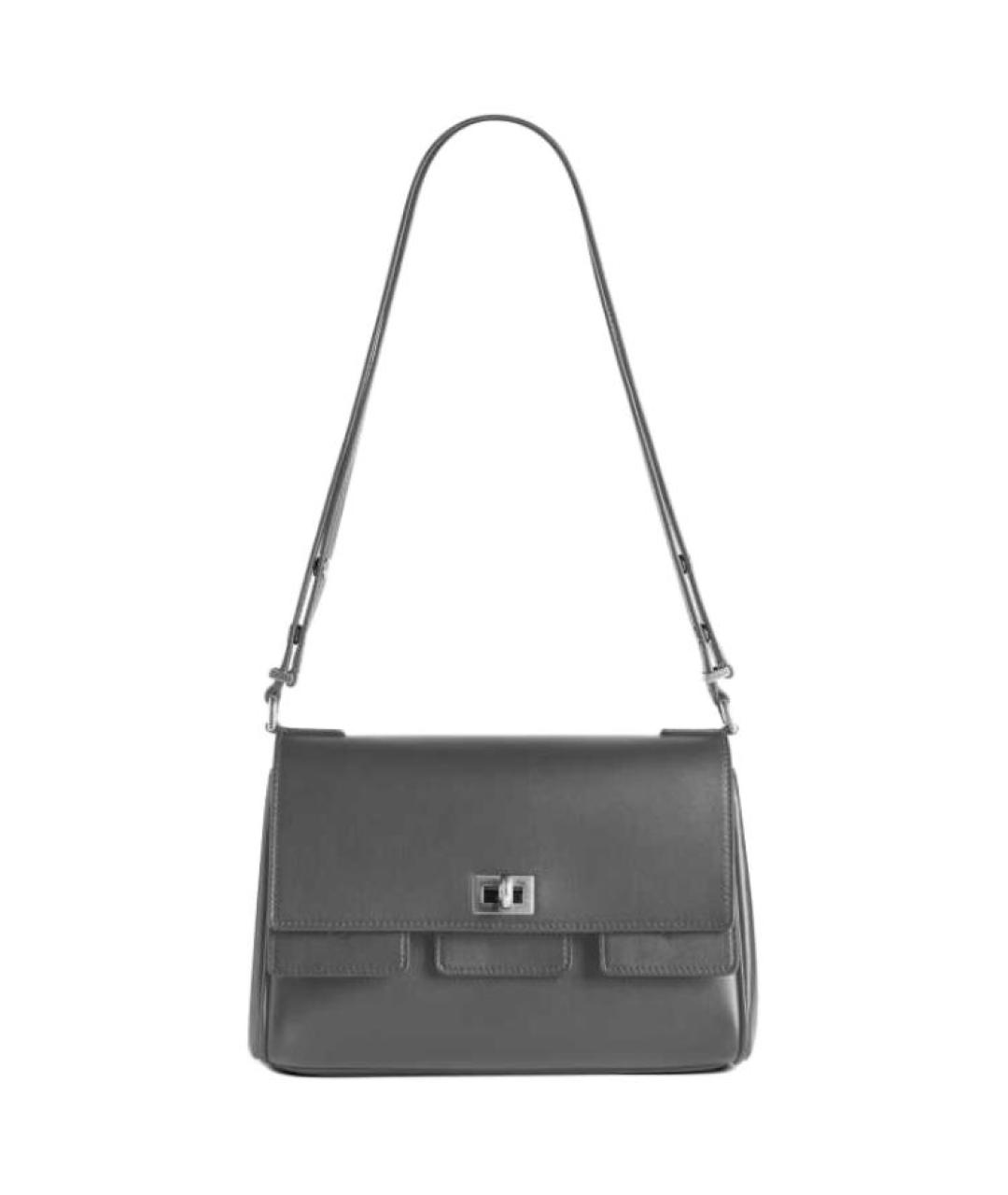 BALENCIAGA Серая кожаная сумка через плечо, фото 1