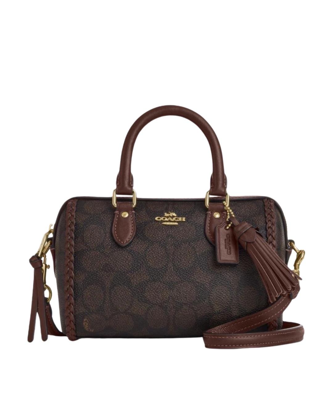 COACH Коричневая сумка с короткими ручками, фото 1