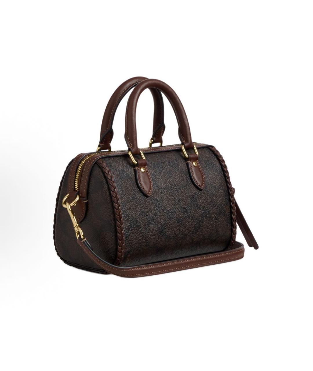 COACH Коричневая сумка с короткими ручками, фото 2