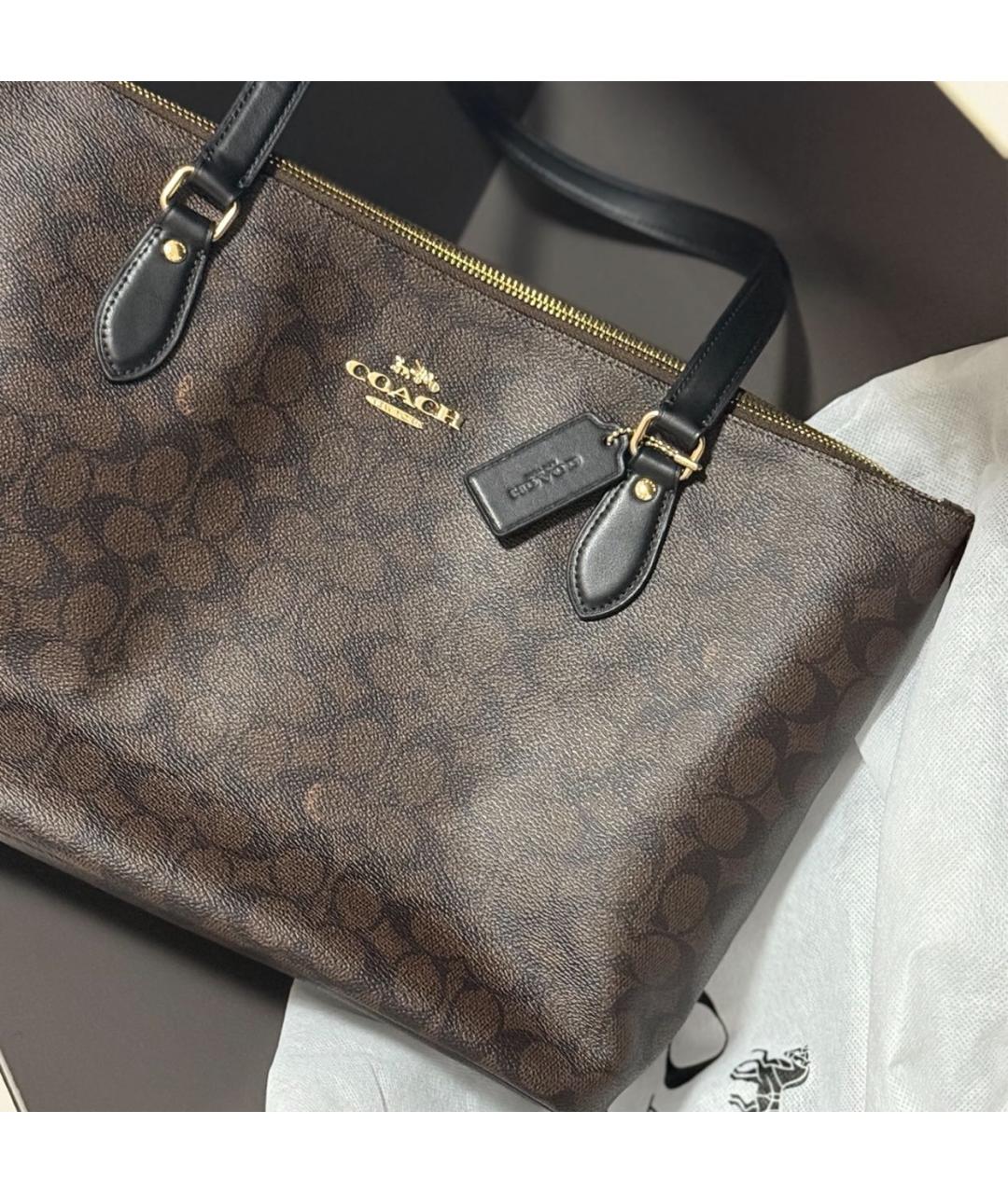 COACH Коричневая сумка тоут, фото 6