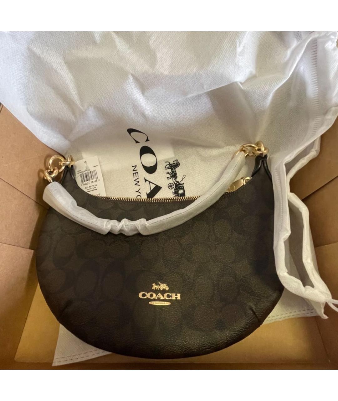 COACH Коричневая сумка через плечо, фото 6