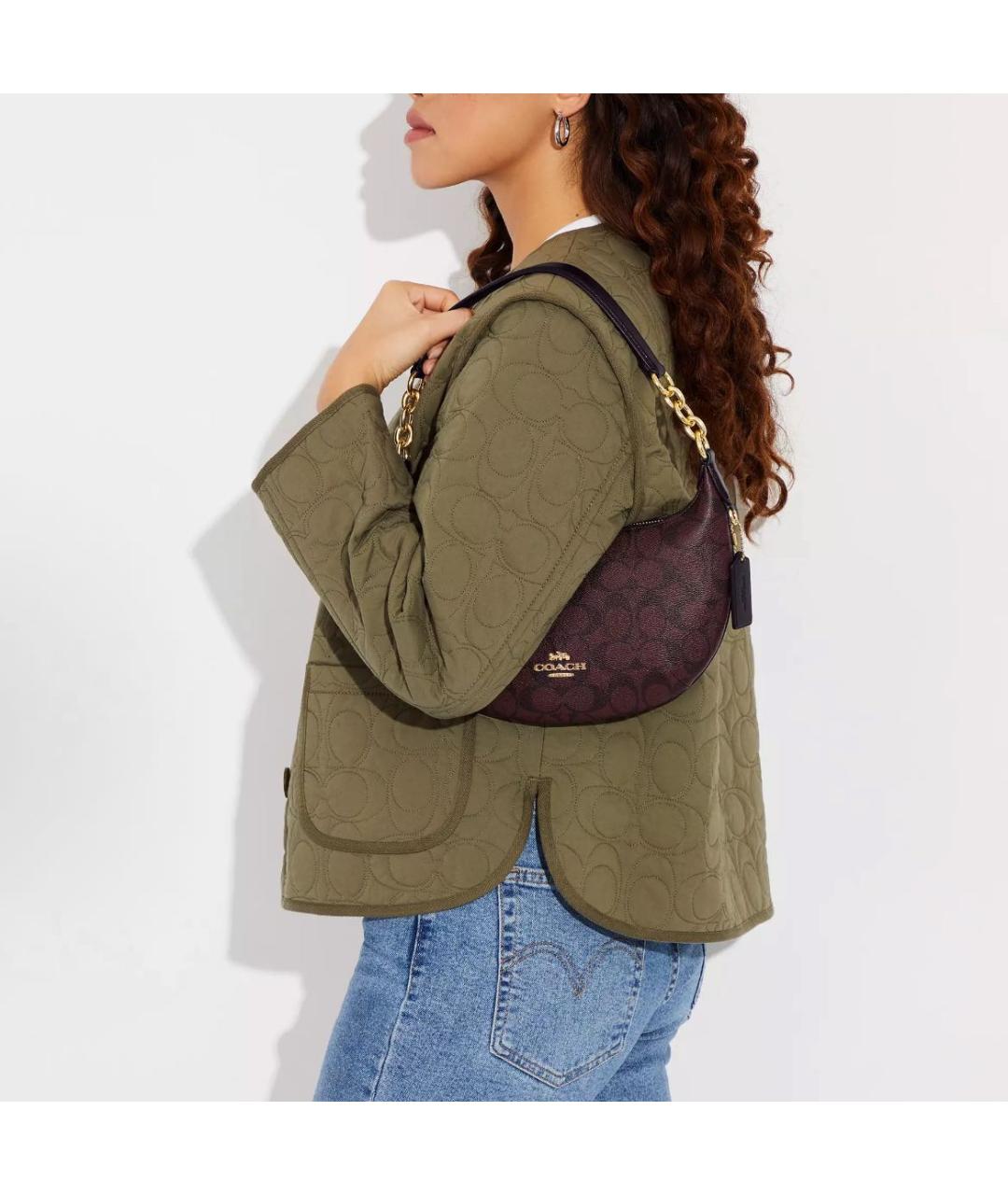 COACH Бордовая сумка через плечо, фото 4