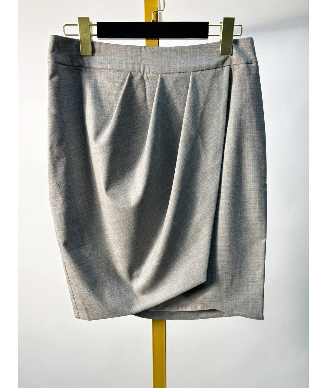 KITON Серая юбка мини, фото 8