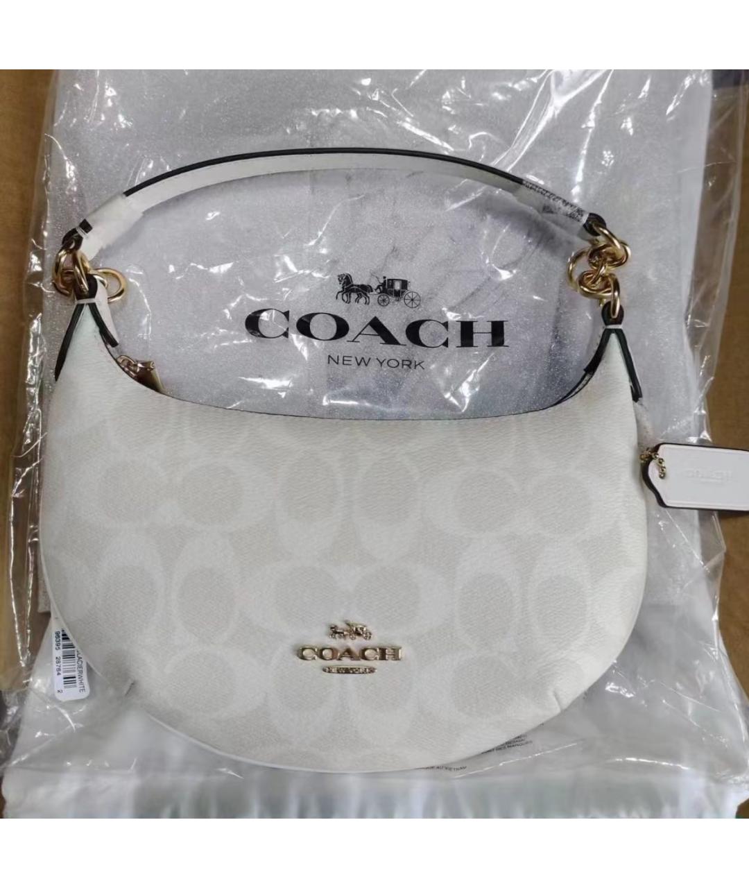 COACH Белая сумка с короткими ручками, фото 5