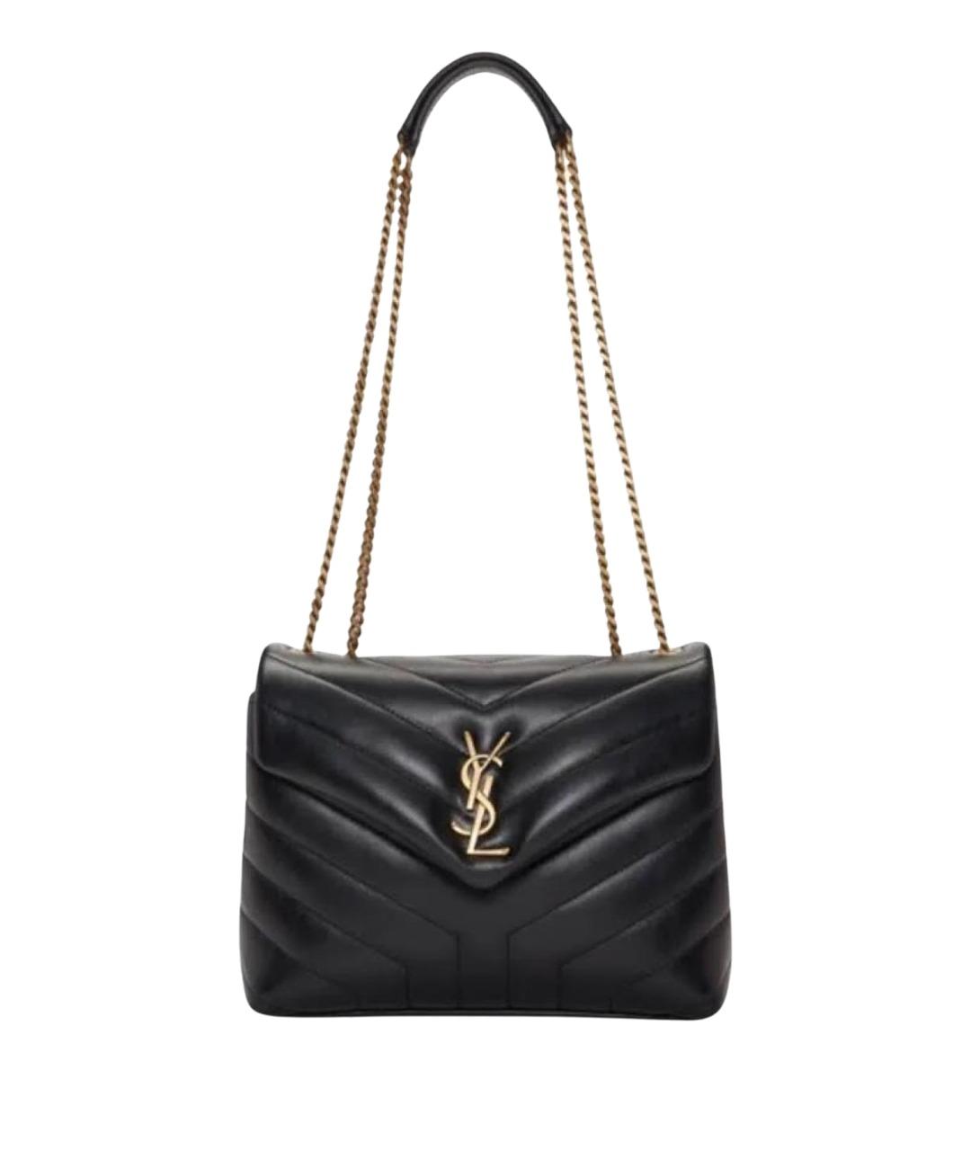 SAINT LAURENT Черная кожаная сумка через плечо, фото 1