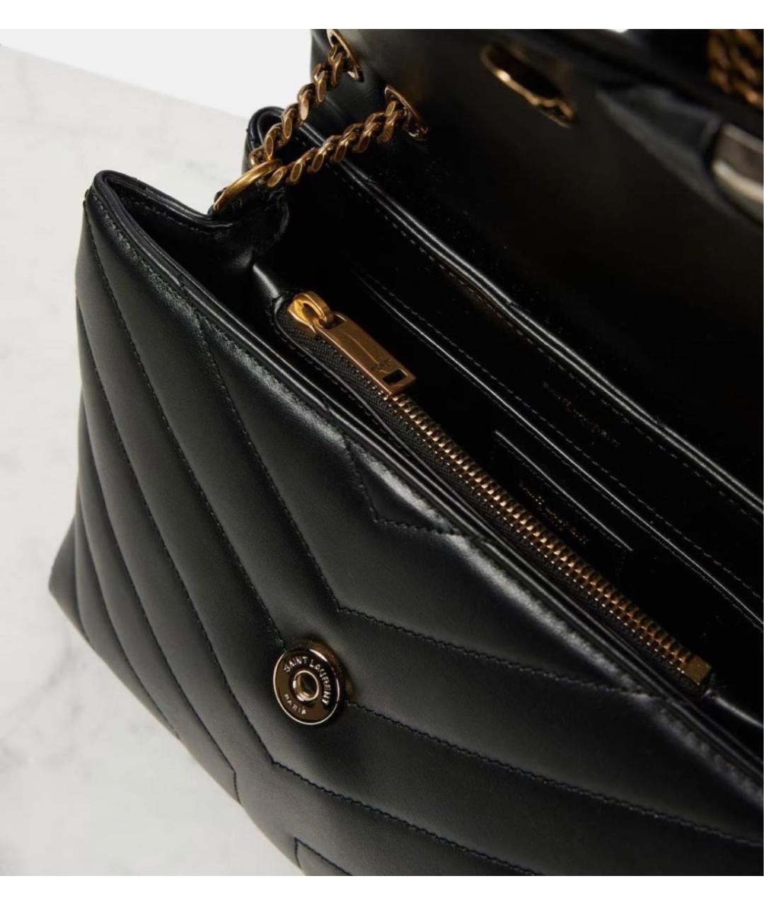 SAINT LAURENT Черная кожаная сумка через плечо, фото 7