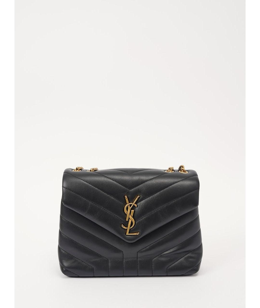 SAINT LAURENT Черная кожаная сумка через плечо, фото 2