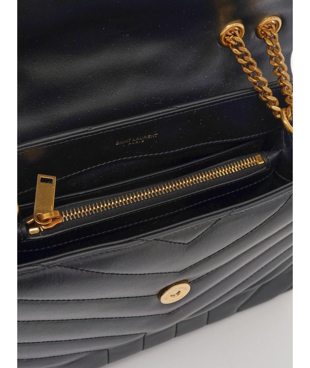 SAINT LAURENT Черная кожаная сумка через плечо, фото 5