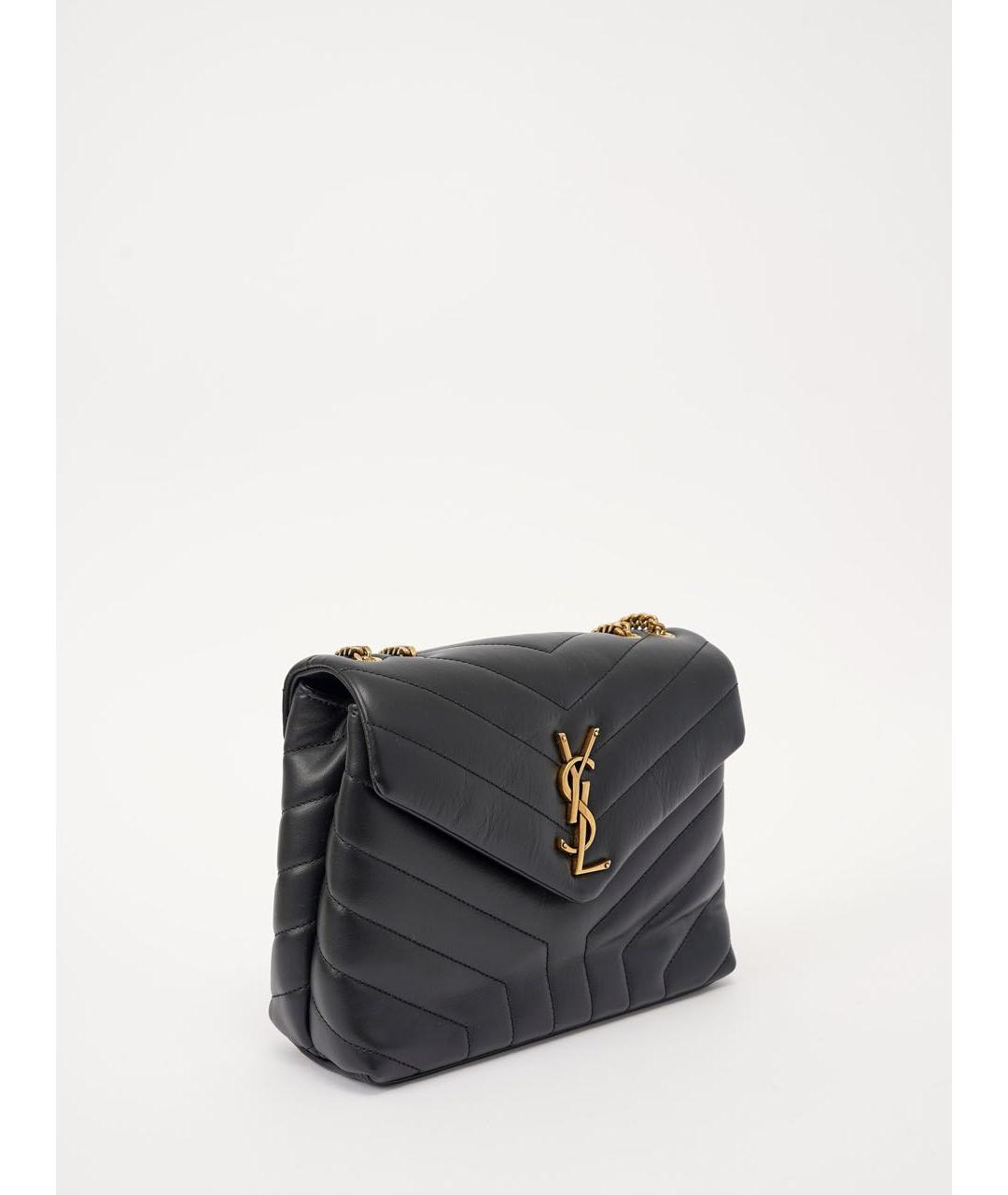 SAINT LAURENT Черная кожаная сумка через плечо, фото 3