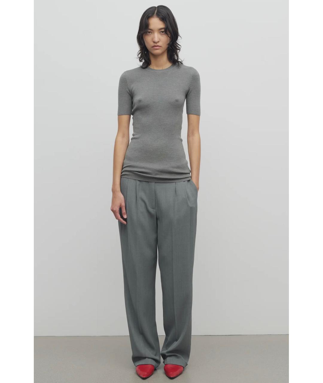 THE ROW Серые прямые брюки, фото 2