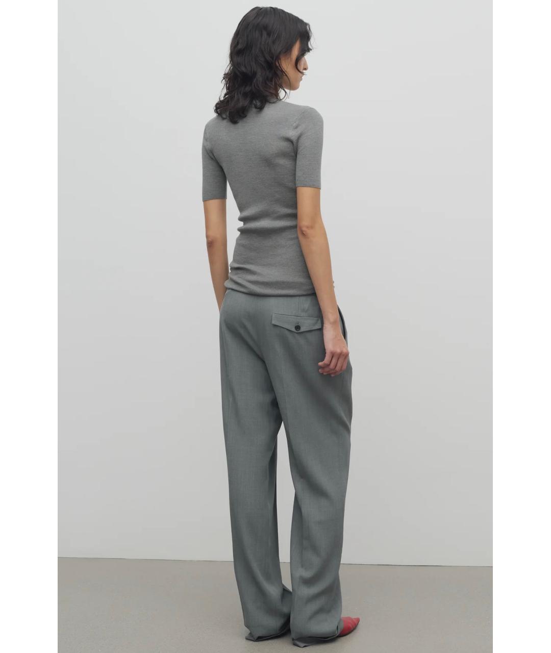 THE ROW Серые прямые брюки, фото 4