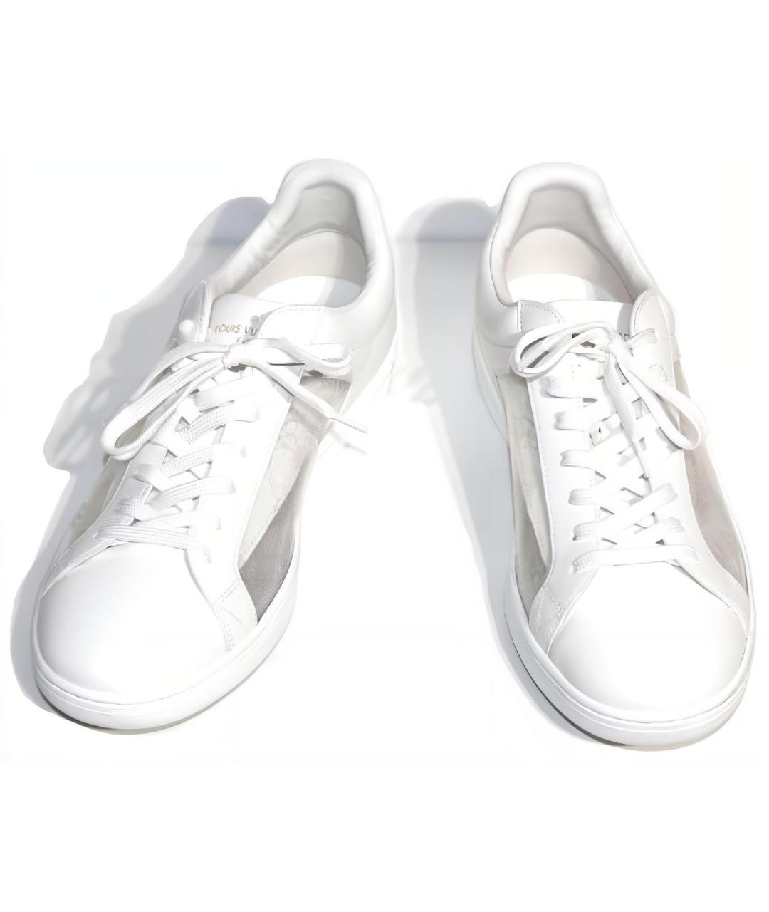 LOUIS VUITTON Белые кожаные низкие кроссовки / кеды, фото 4