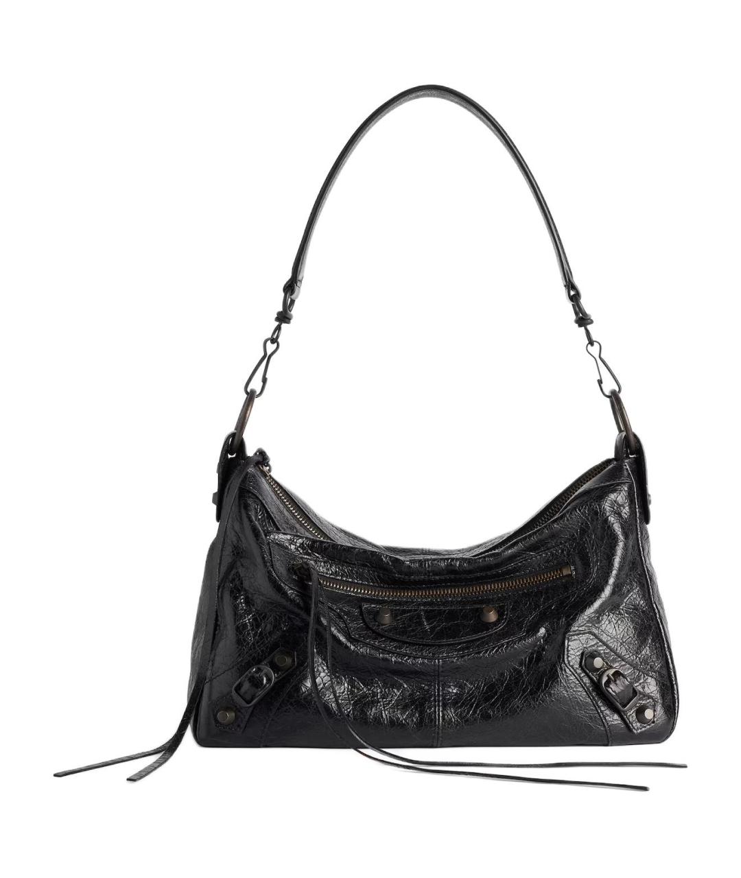 BALENCIAGA Черная кожаная сумка на плечо, фото 1