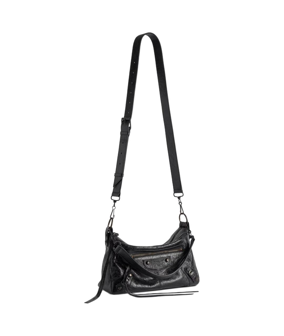 BALENCIAGA Черная кожаная сумка на плечо, фото 3