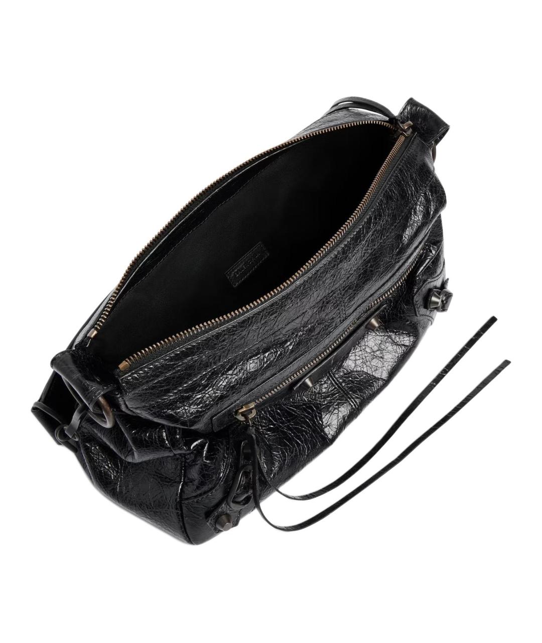 BALENCIAGA Черная кожаная сумка на плечо, фото 5