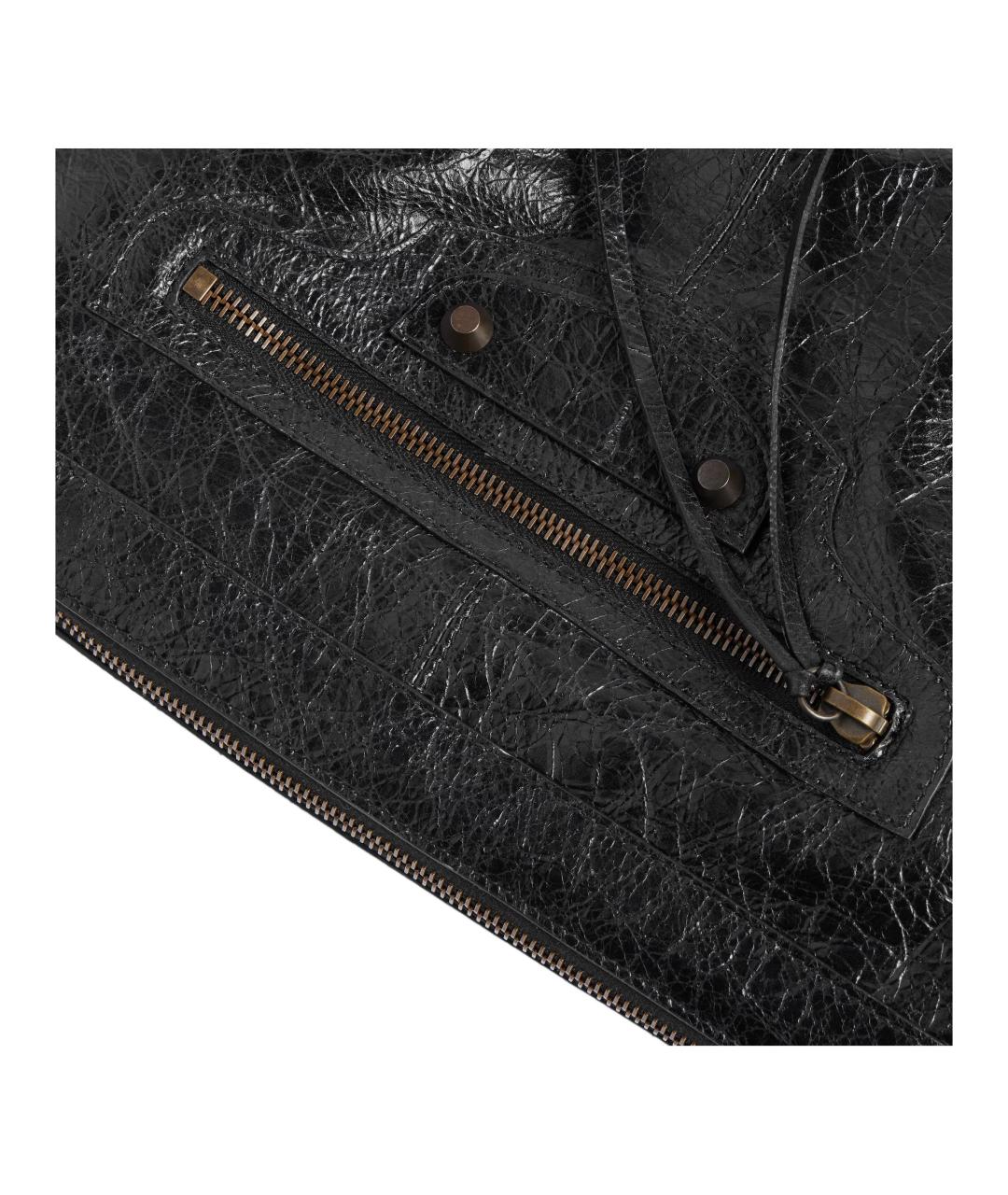 BALENCIAGA Черная кожаная сумка на плечо, фото 6