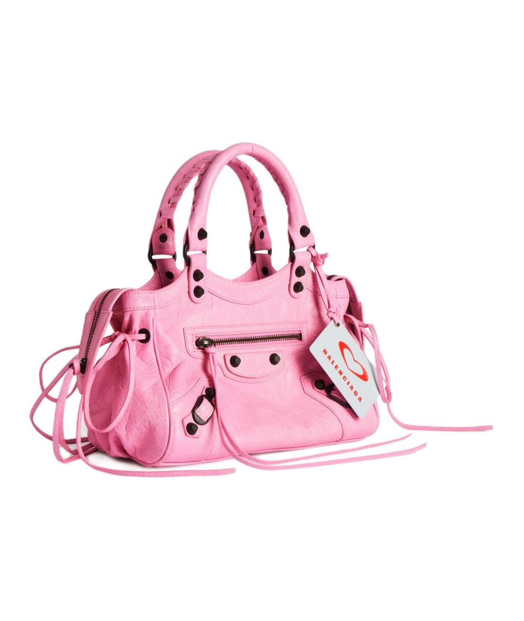 BALENCIAGA Розовая кожаная сумка через плечо, фото 2