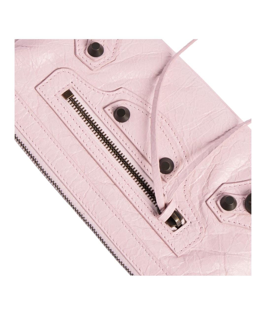 BALENCIAGA Розовая кожаная сумка через плечо, фото 6