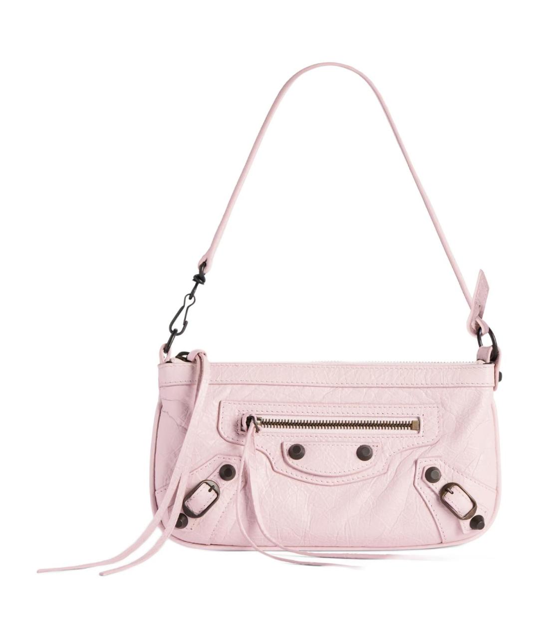 BALENCIAGA Розовая кожаная сумка через плечо, фото 1