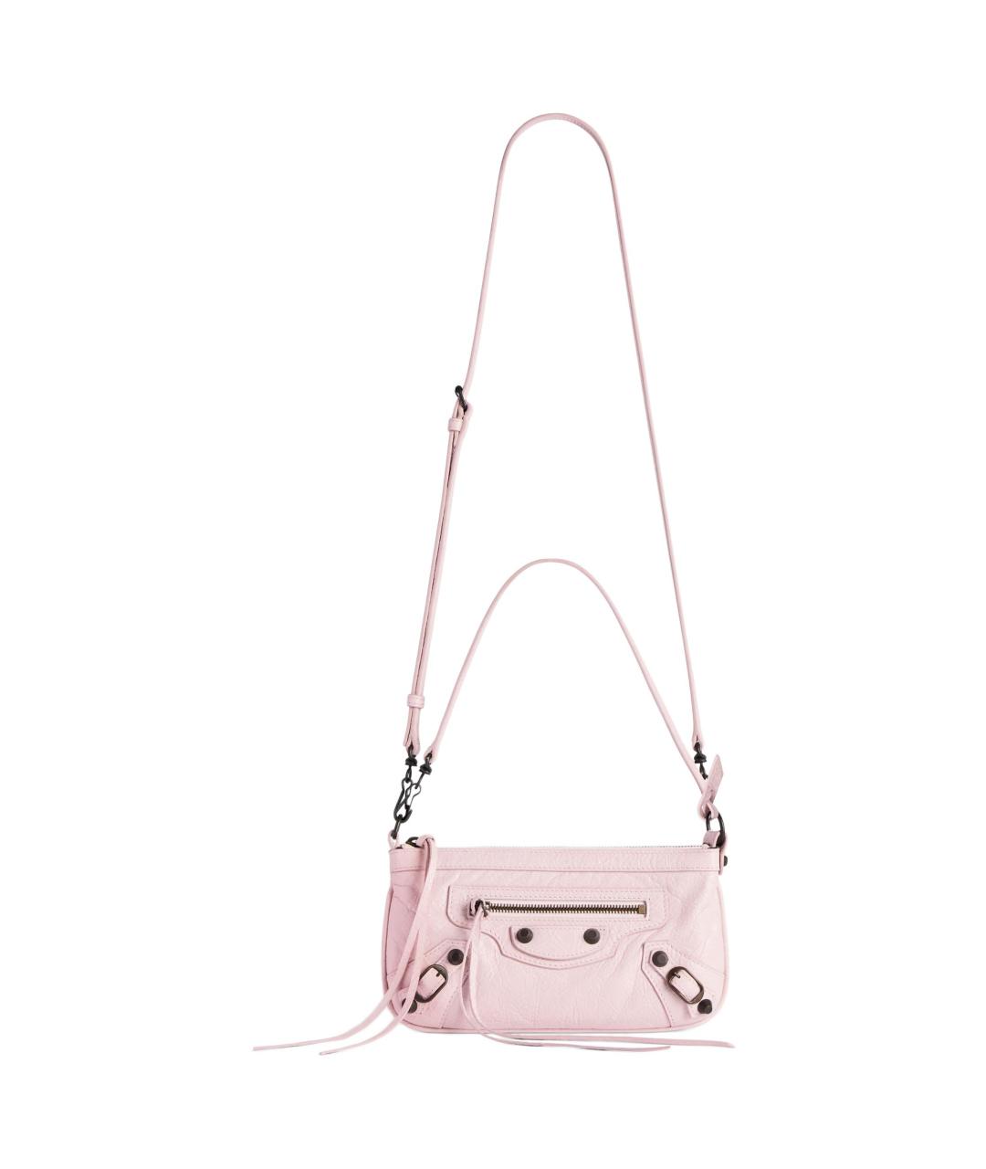 BALENCIAGA Розовая кожаная сумка через плечо, фото 2