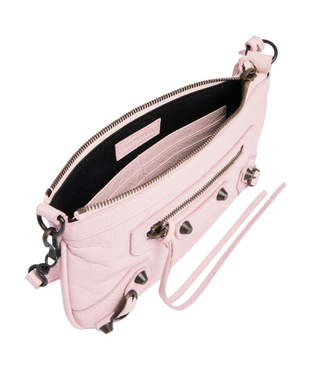 BALENCIAGA Розовая кожаная сумка через плечо, фото 5