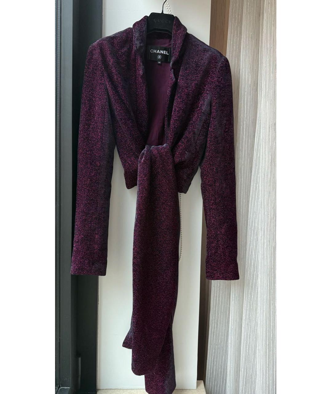CHANEL Бордовый велюровый костюм с брюками, фото 5