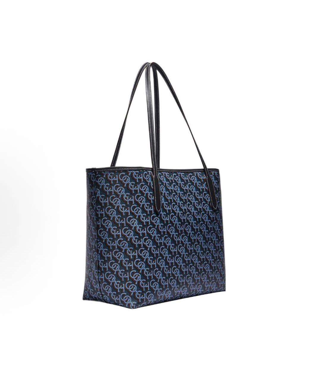 COACH Темно-синяя кожаная сумка тоут, фото 2