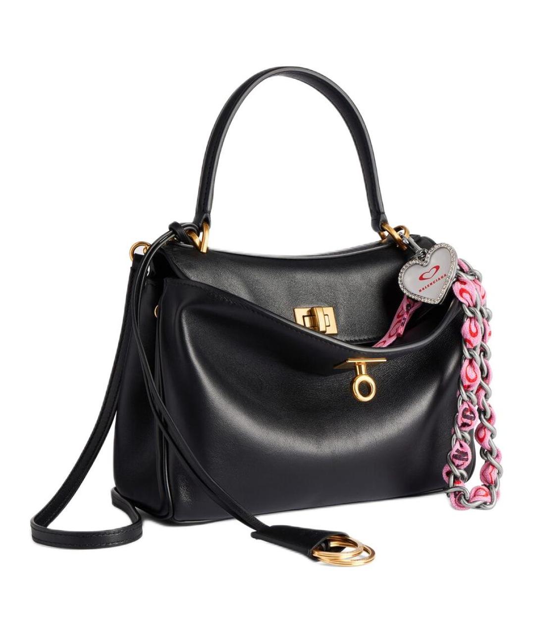 BALENCIAGA Черная кожаная сумка через плечо, фото 2