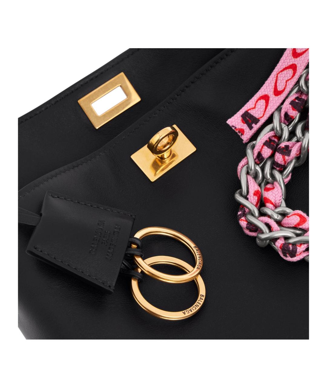 BALENCIAGA Черная кожаная сумка через плечо, фото 6