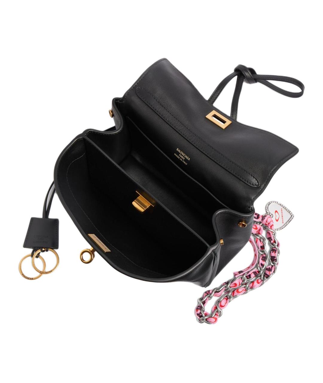 BALENCIAGA Черная кожаная сумка через плечо, фото 5