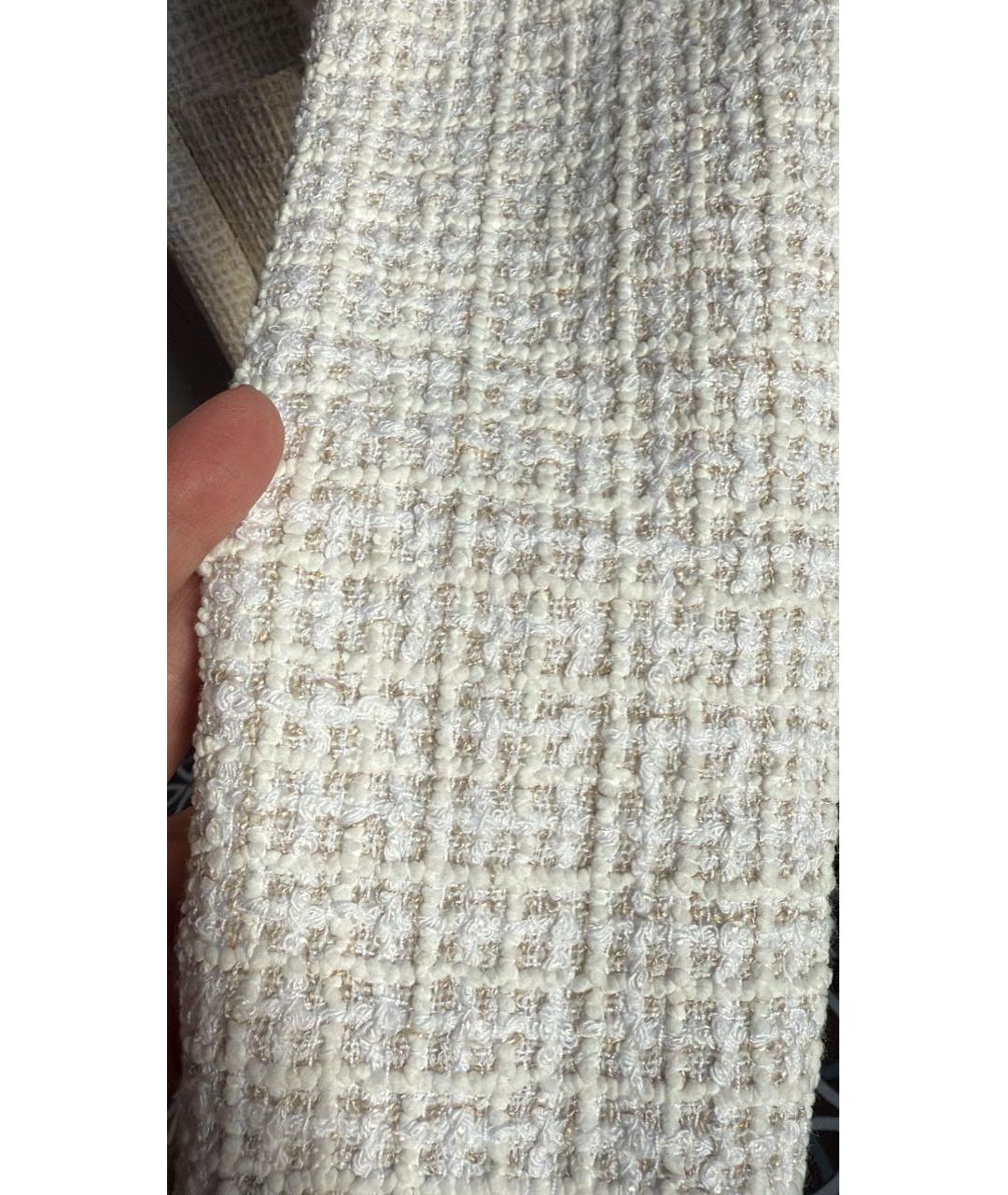 CHANEL Бежевый твидовый жакет/пиджак, фото 4